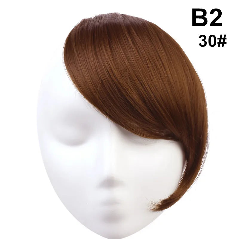 Clip-In Fringe Bangs – Natural-Looking Gradient Hairpiece (Black/Brown, Heat-Resistant)