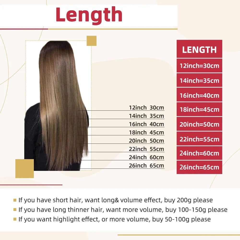 100% Human hair - Clip in 5&7 pcs - 10-16 inch