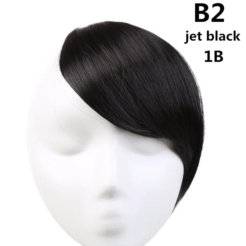 Clip-In Fringe Bangs – Natural-Looking Gradient Hairpiece (Black/Brown, Heat-Resistant)