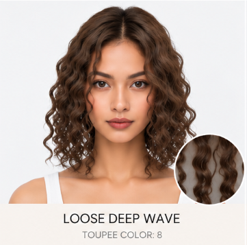 100% Human Hair – Straight & Wavy Swiss Lace Base for Natural Crown Coverage