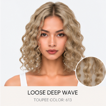 100% Human Hair – Straight & Wavy Swiss Lace Base for Natural Crown Coverage