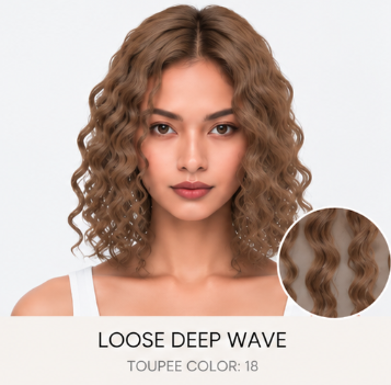 100% Human Hair – Straight & Wavy Swiss Lace Base for Natural Crown Coverage