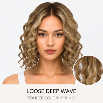 100% Human Hair – Straight & Wavy Swiss Lace Base for Natural Crown Coverage