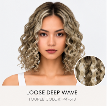 100% Human Hair – Straight & Wavy Swiss Lace Base for Natural Crown Coverage