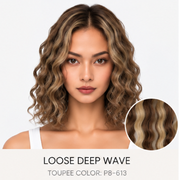 100% Human Hair – Straight & Wavy Swiss Lace Base for Natural Crown Coverage