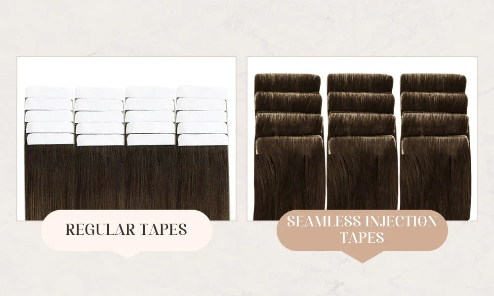 Virgin Remy Tape-In Hair Extensions – Invisible Injection Tape, Double Drawn, Natural Straight (20pcs)