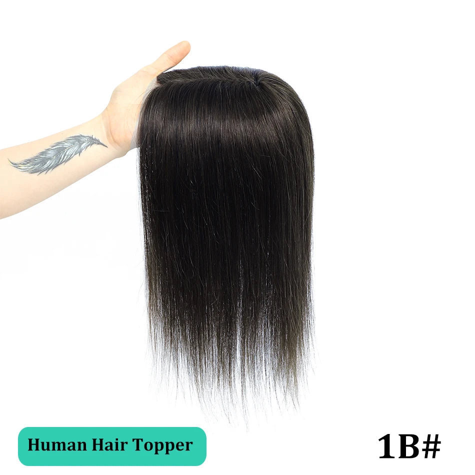 Remy Human Hair Topper for Thinning Hair – Clip-In Crown Volume 25–45 cm
