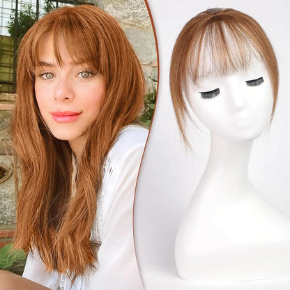 Ombre Bleach Blonde Clip-In Human Hair Bangs – 5” 3D Wispy Hairpiece for Women