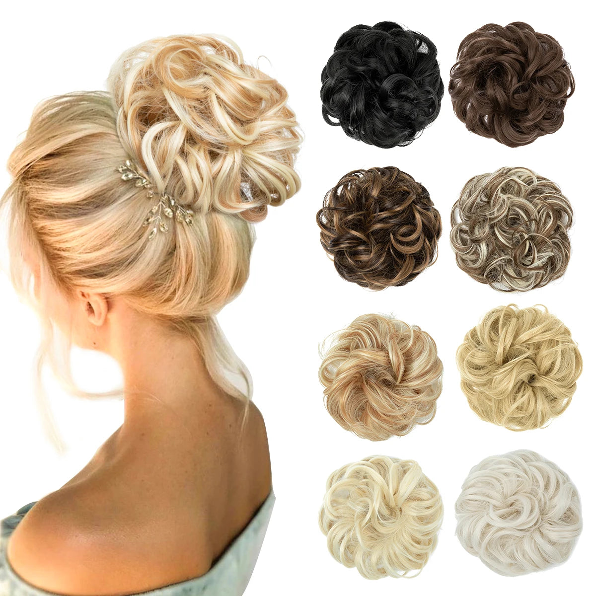 Messy Bun Hair Piece – Curly Chignon Scrunchie Hair Extension for Women