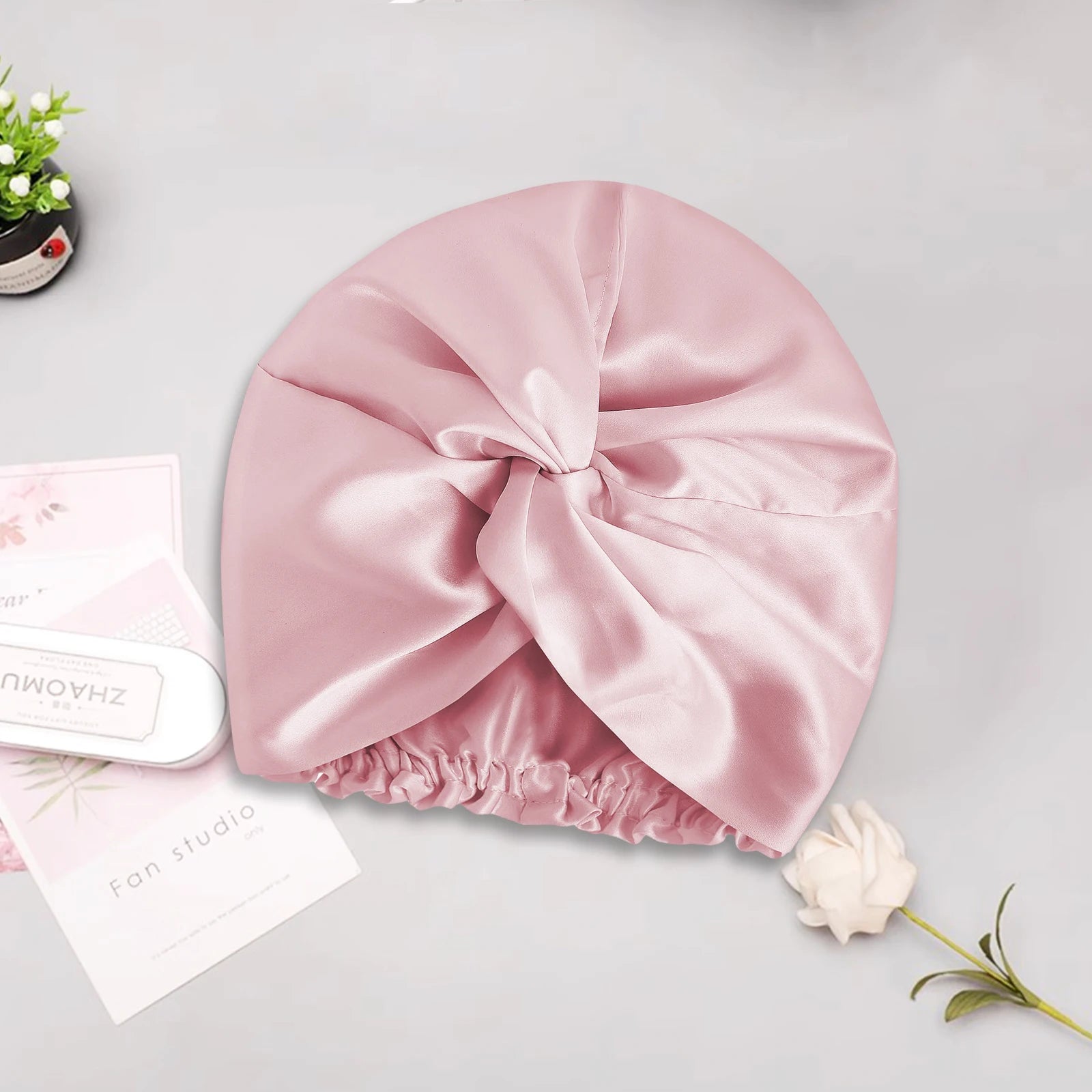 100% Mulberry Silk Bonnet – 22 Momme Double-Sided Silk Sleeping Cap for Hair Extensions & Curly Hair