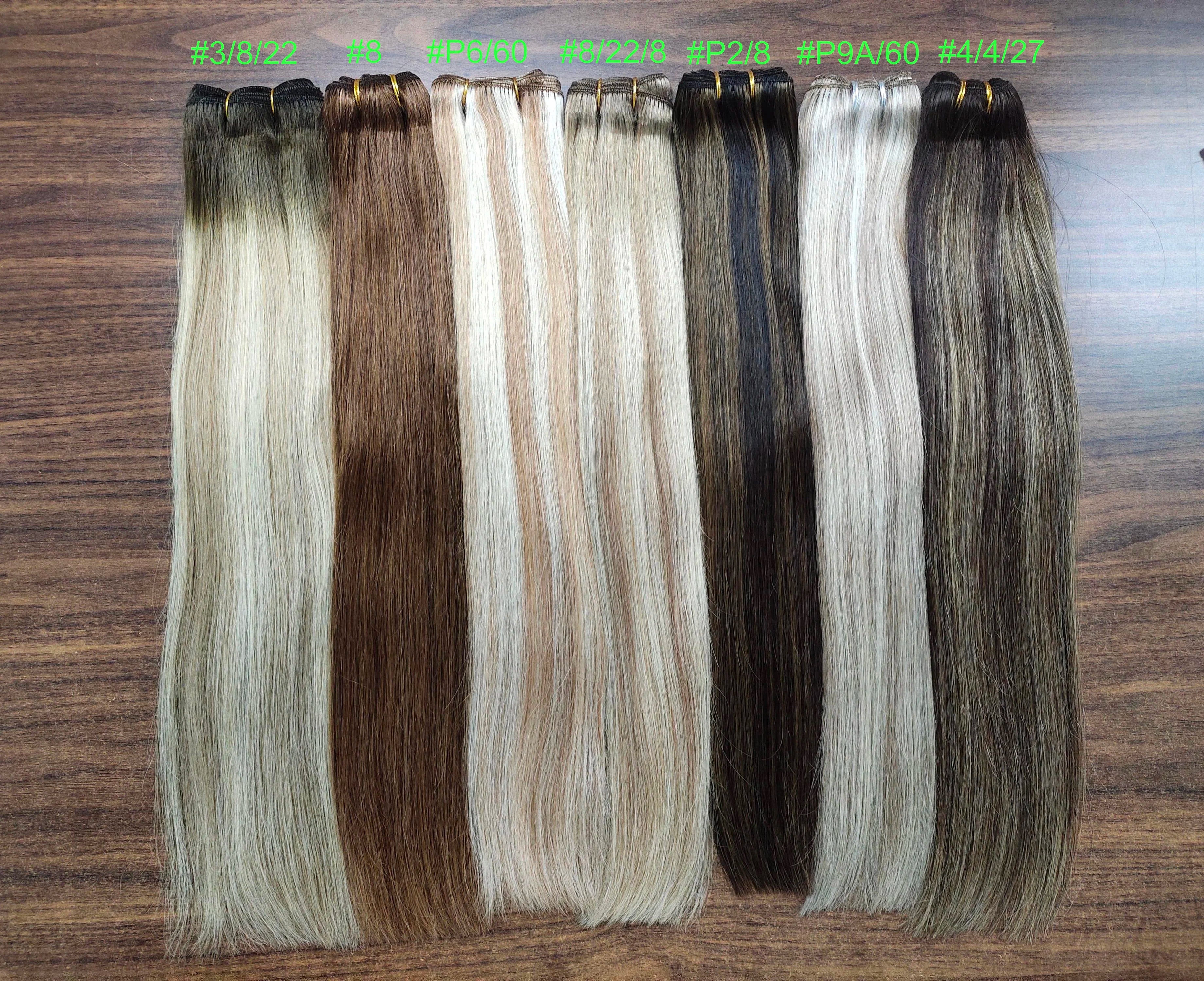 Machine Weft Human Hair Extensions – Straight Remy Hair Weaving Bundles 100g