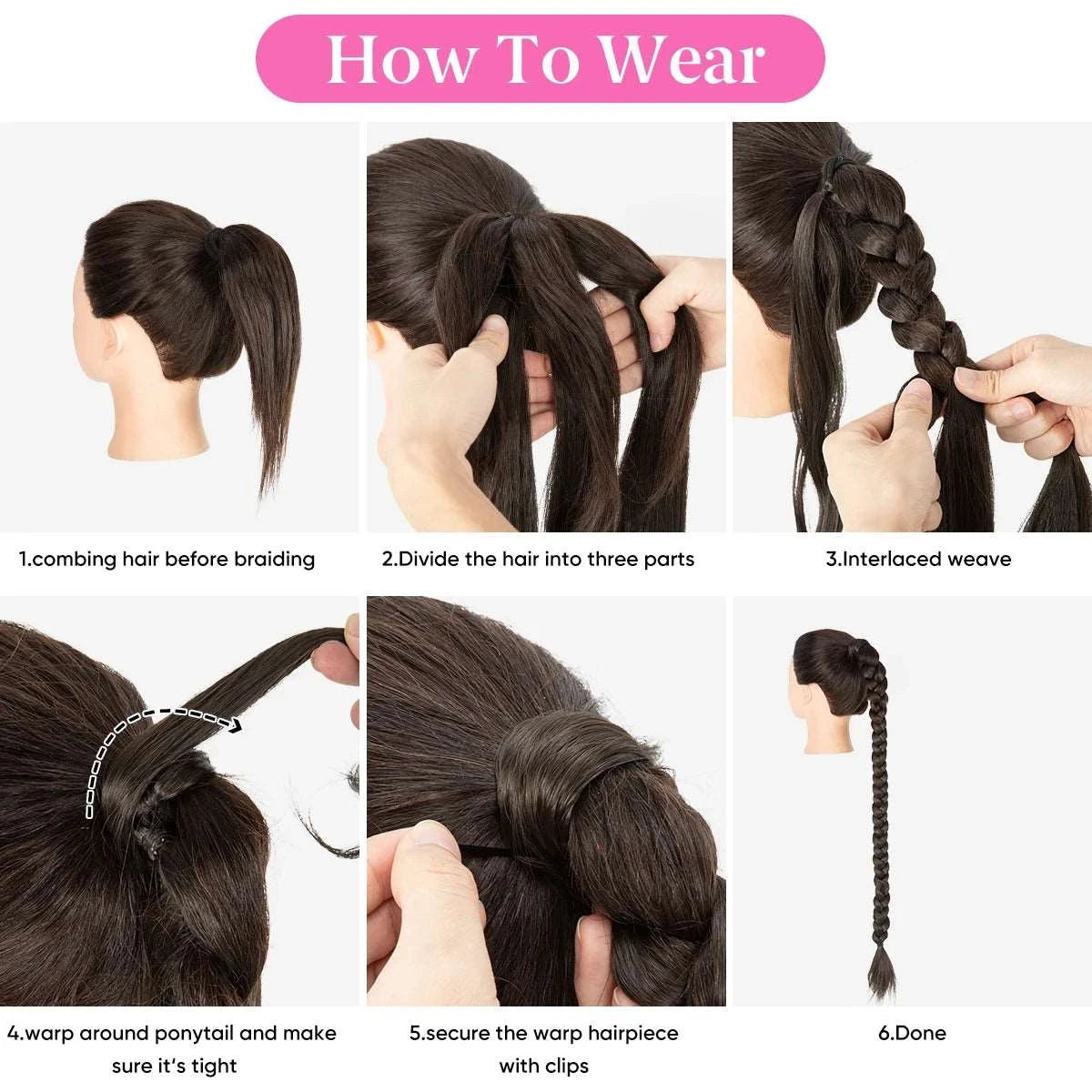 Silkara™  Diy Long Braid Ponytail Extension