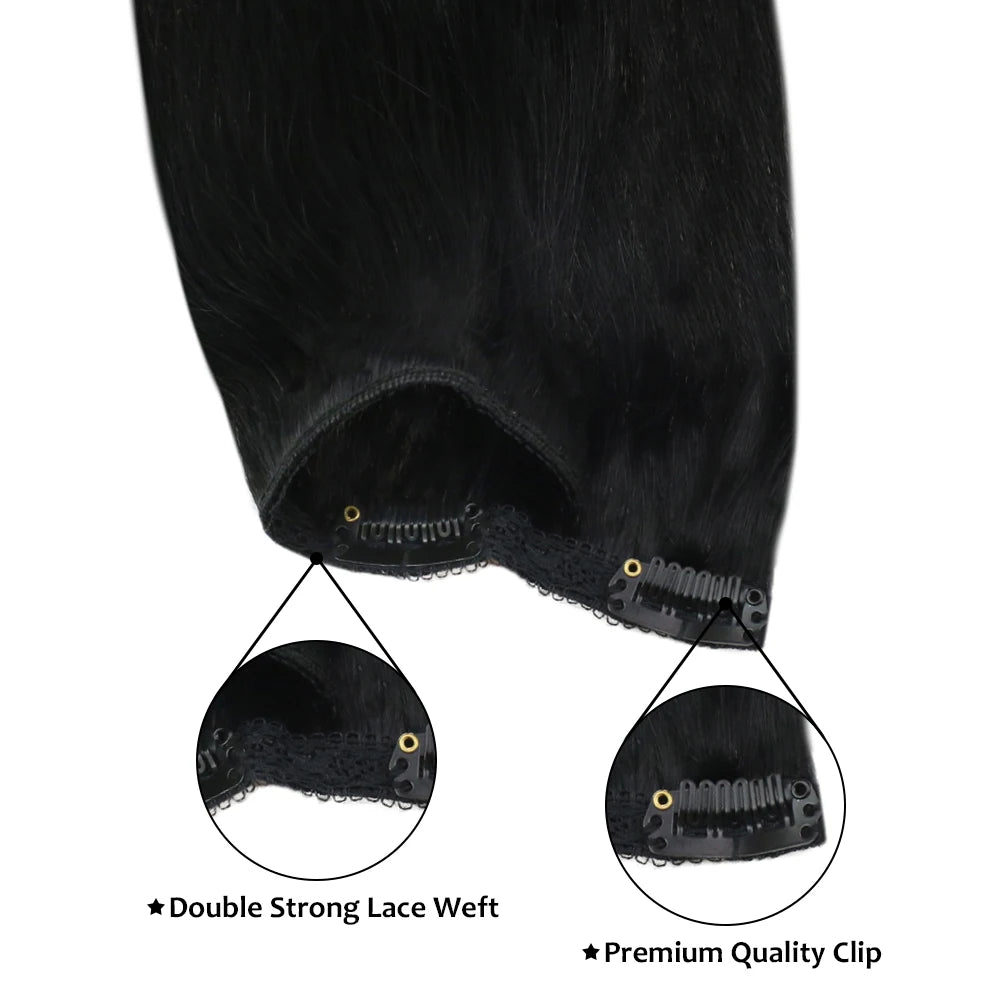 7-Piece Clip-In Human Hair Extensions – 16–24” Straight Remy Hair (105g)