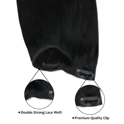 7-Piece Clip-In Human Hair Extensions – 16–24” Straight Remy Hair (105g)