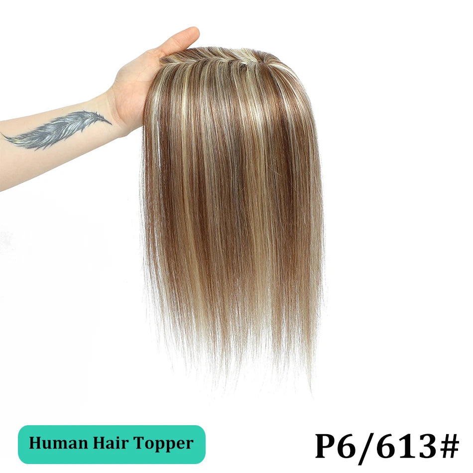 Remy Human Hair Topper for Thinning Hair – Clip-In Crown Volume 25–45 cm