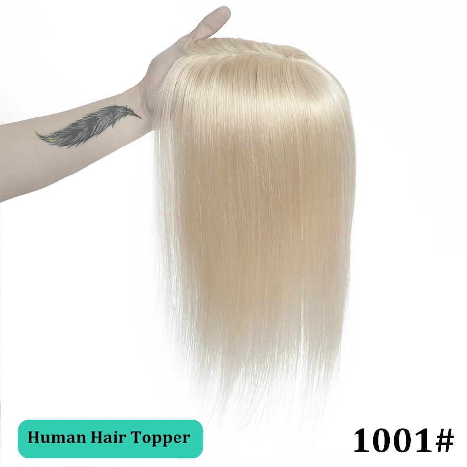 Remy Human Hair Topper for Thinning Hair – Clip-In Crown Volume 25–45 cm