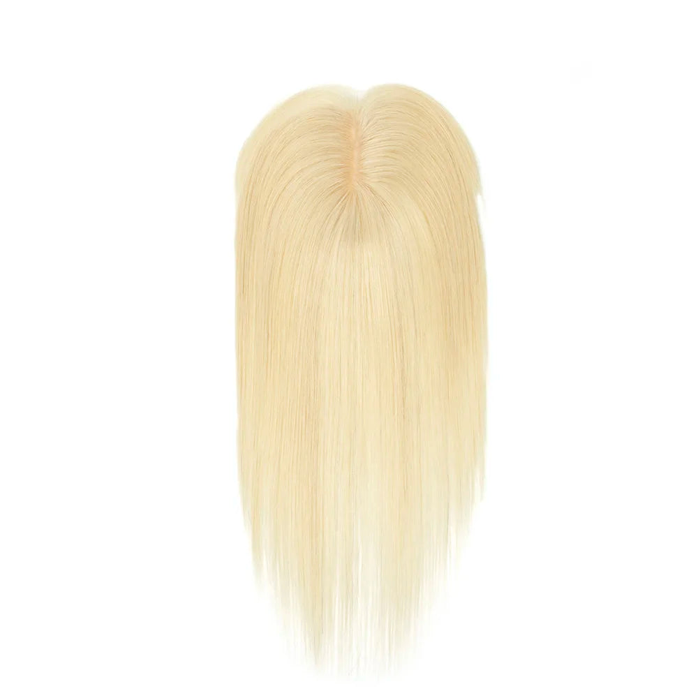 Silk Base 3D Human Hair Topper with 360° Bangs – Real Hair Volume Topper for Thinning Hair