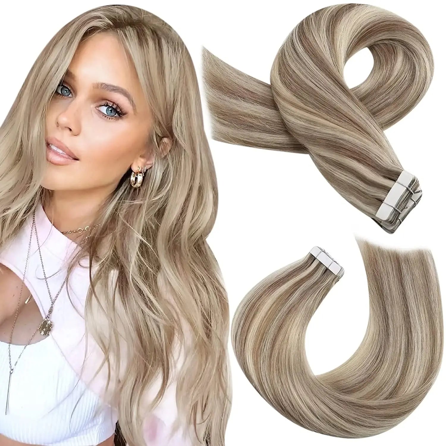 Premium Remy Human Hair Tape-In Extensions – 40 Pieces