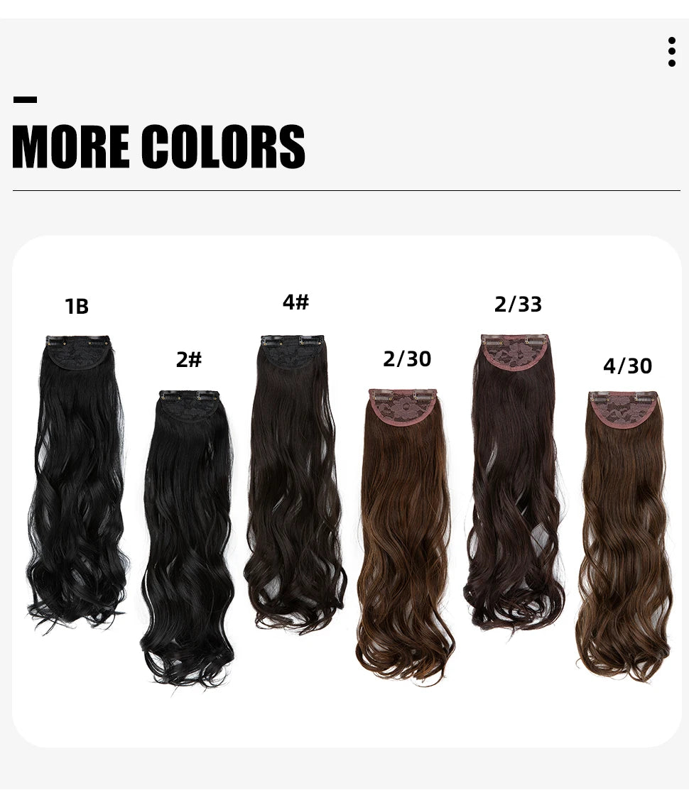 3PCS Wavy Clip In Hair Extensions – Thick Synthetic Full Head Hair Extensions for Women