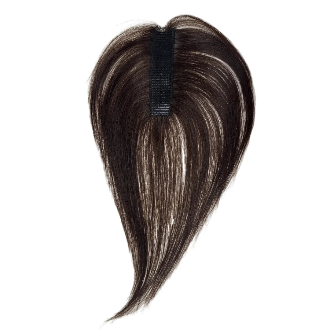 Clip-Free Human Hair Topper with Fringe – Invisible Lace Hair Piece