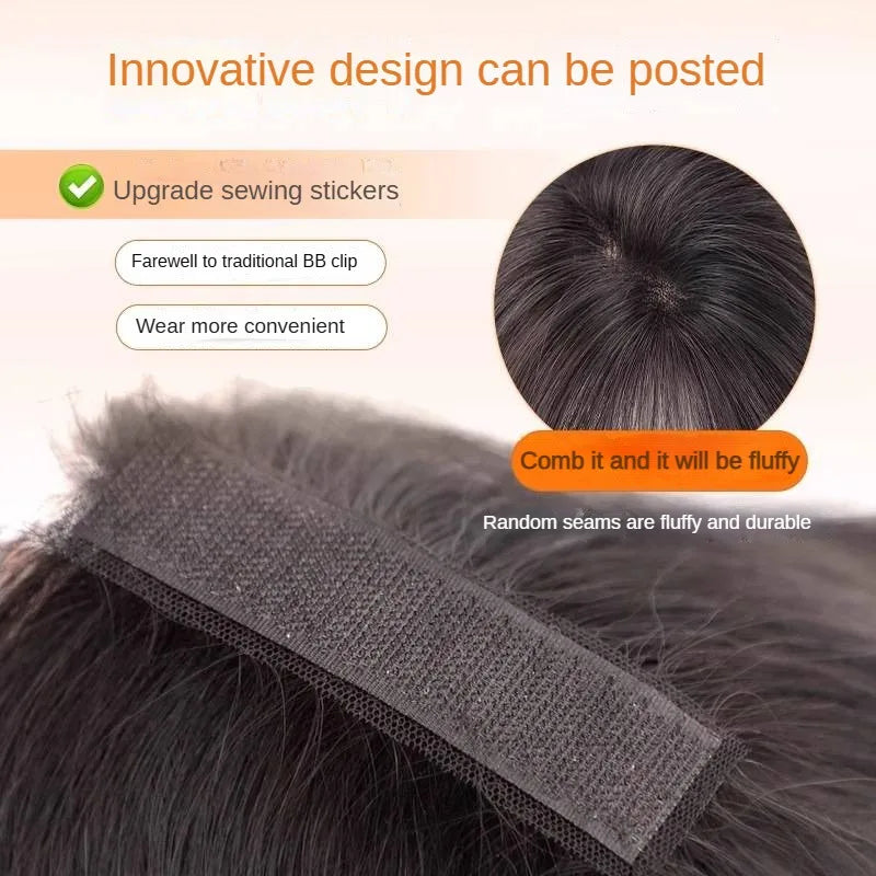 Clip-Free Human Hair Topper with Fringe – Invisible Lace Hair Piece