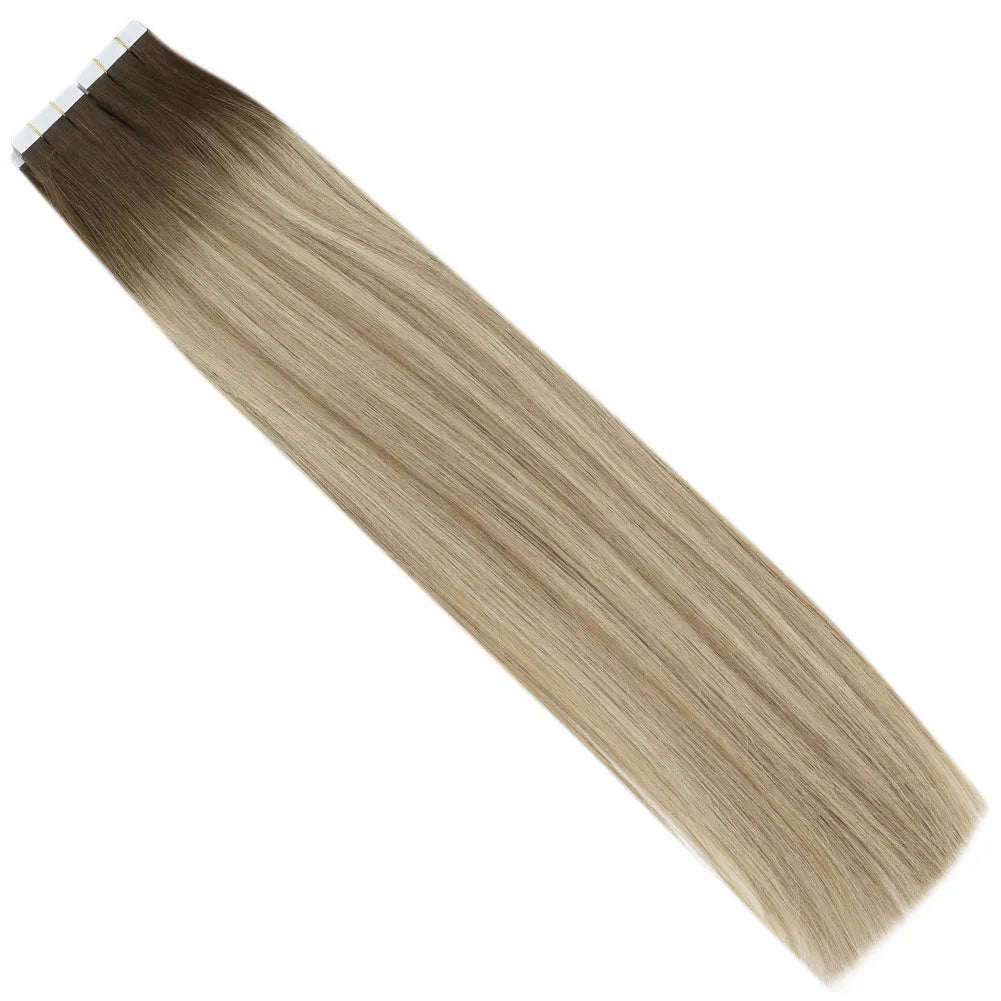 Virgin Remy Tape-In Hair Extensions – Invisible Injection Tape, Double Drawn, Natural Straight (20pcs)