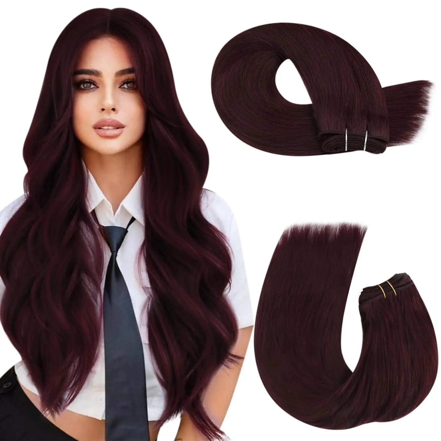 Machine Weft Human Hair Extensions – Straight Remy Hair Weaving Bundles 100g