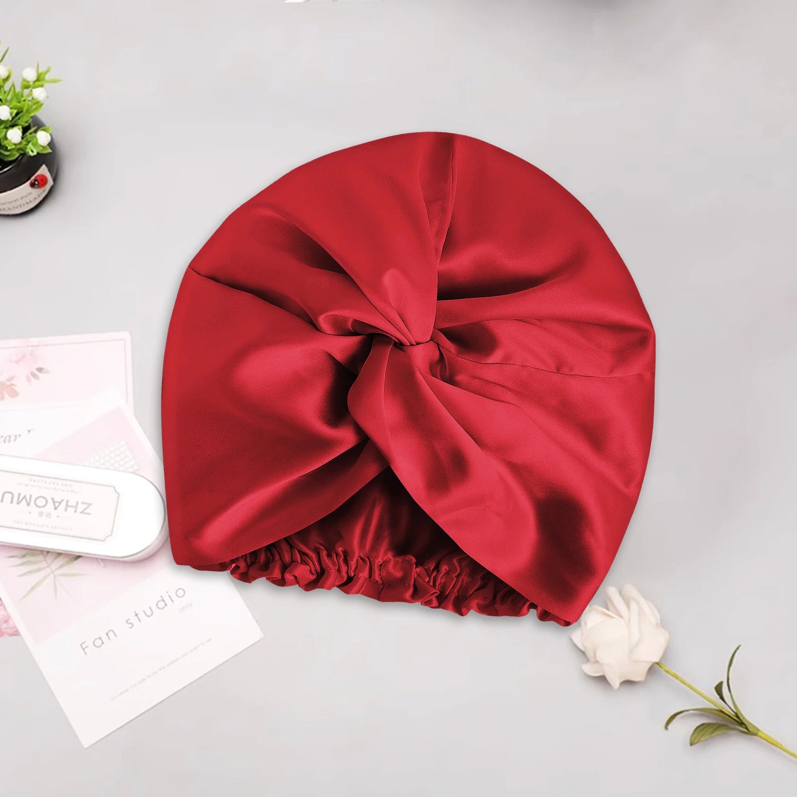 100% Mulberry Silk Bonnet – 22 Momme Double-Sided Silk Sleeping Cap for Hair Extensions & Curly Hair