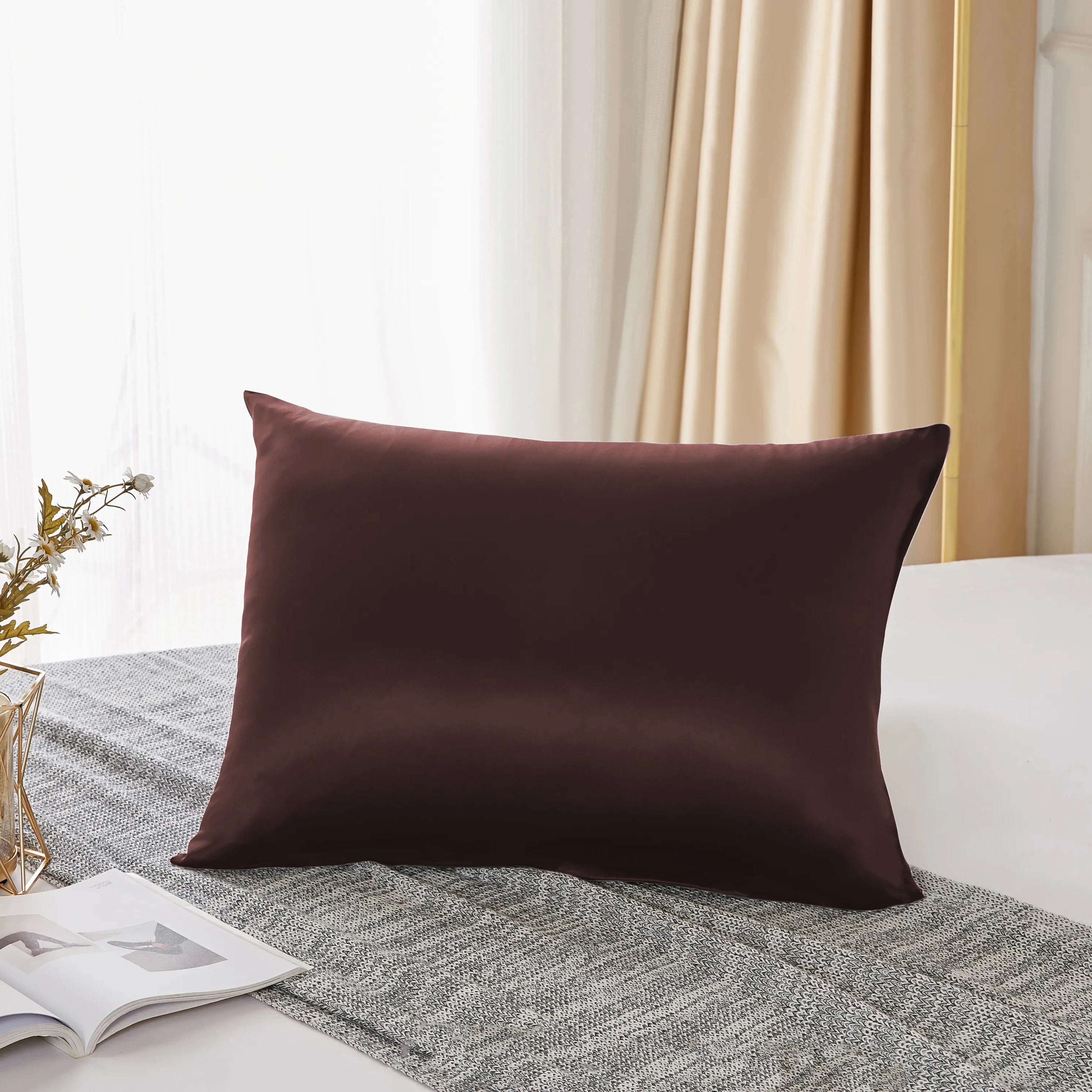 25 Momme Mulberry Silk Pillowcase – 100% Pure Silk Pillow Cover for Hair & Skin – Double-Sided 6A Grade Silk Pillowcase