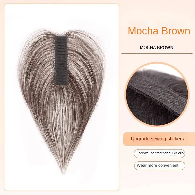 Clip-Free Human Hair Topper with Fringe – Invisible Lace Hair Piece