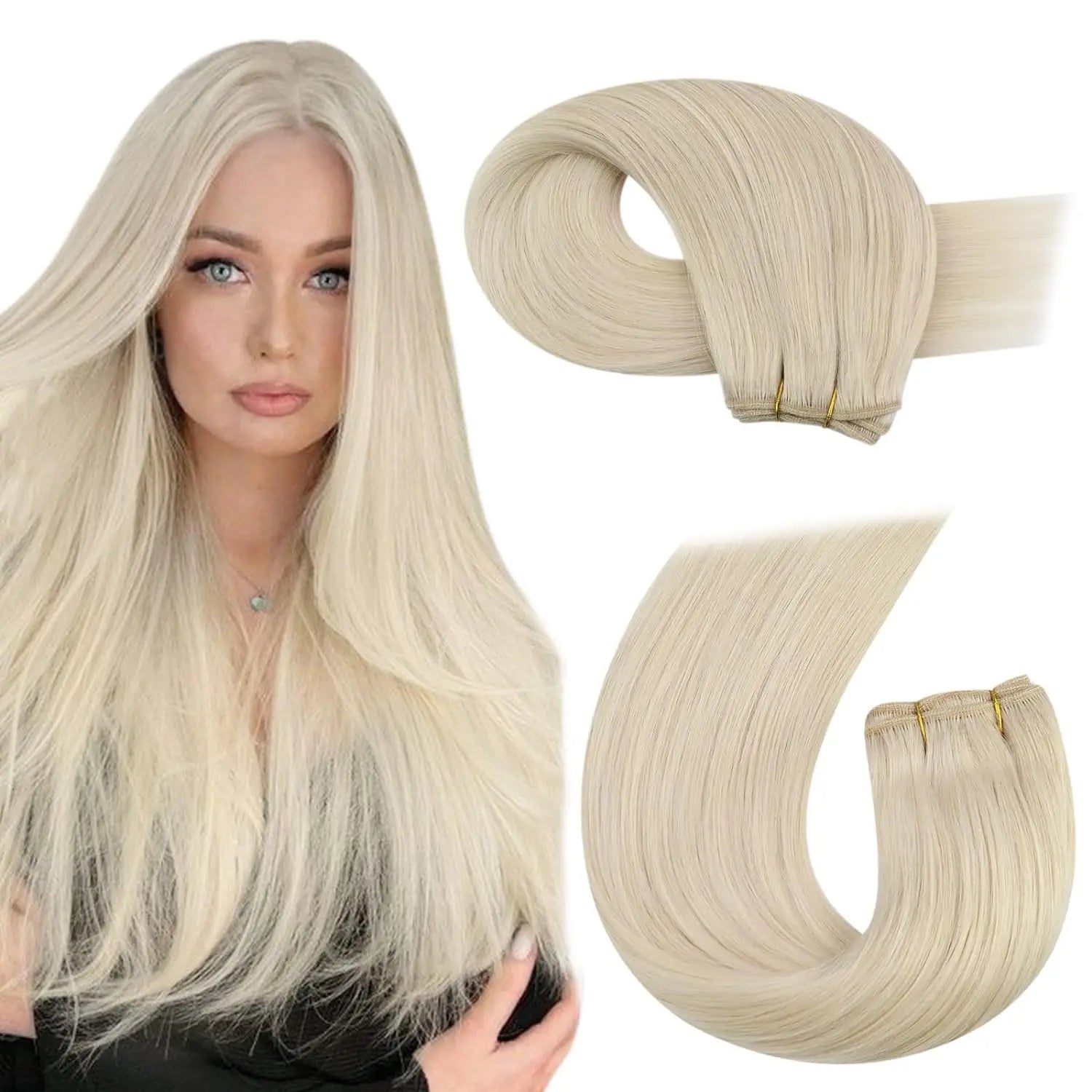 Machine Weft Human Hair Extensions – Straight Remy Hair Weaving Bundles 100g