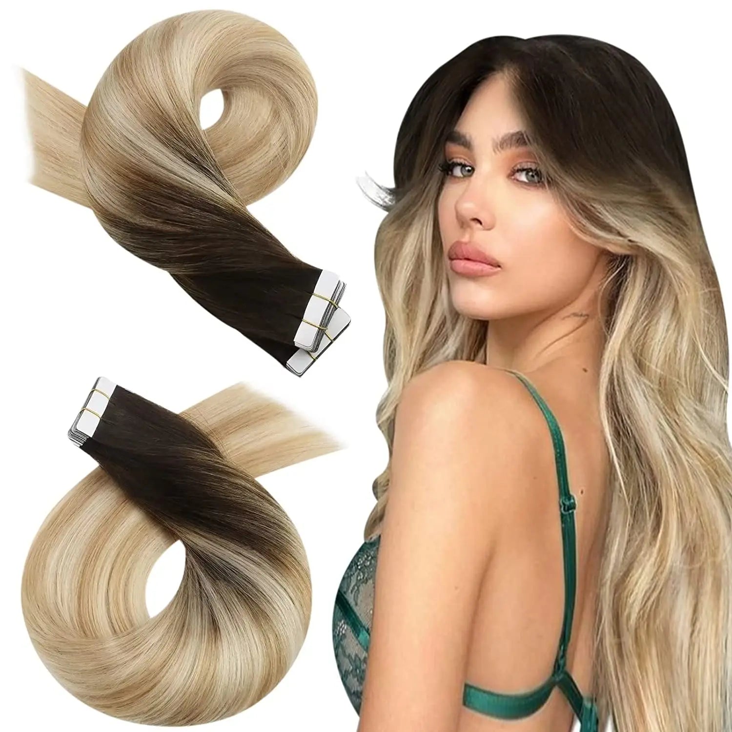 Premium Remy Human Hair Tape-In Extensions – 20 Pieces