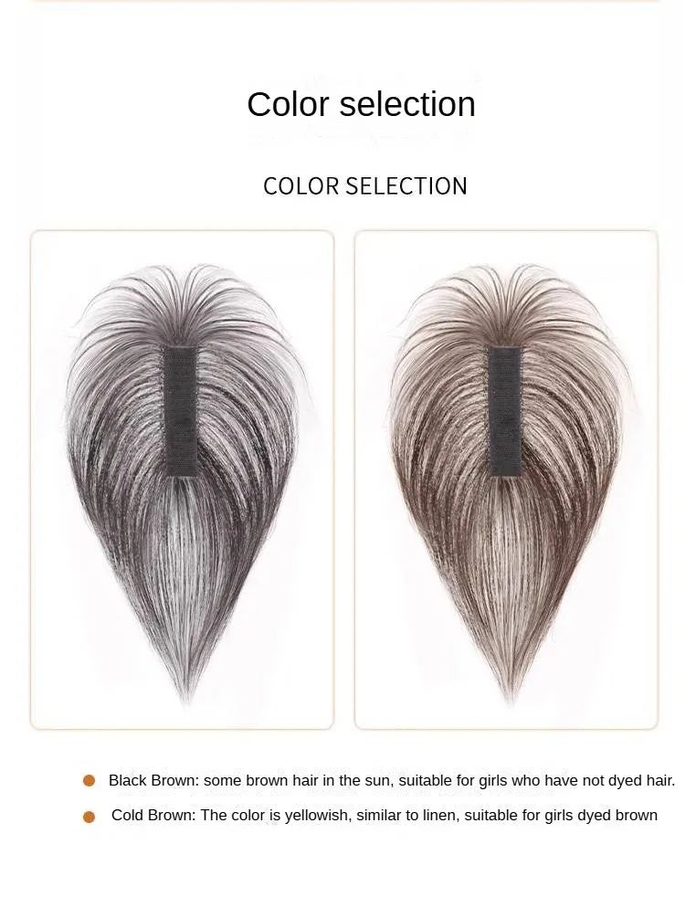 Clip-Free Human Hair Topper with Fringe – Invisible Lace Hair Piece