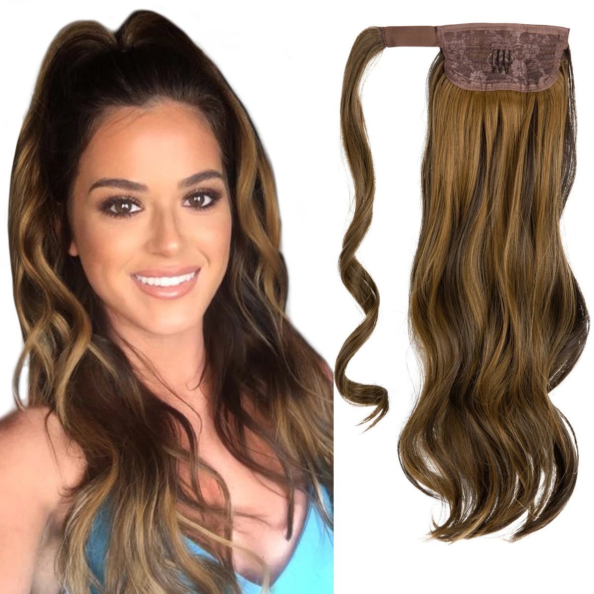 Long Wavy Ponytail – Clip-In Wrap Around Hair Extension (100g)