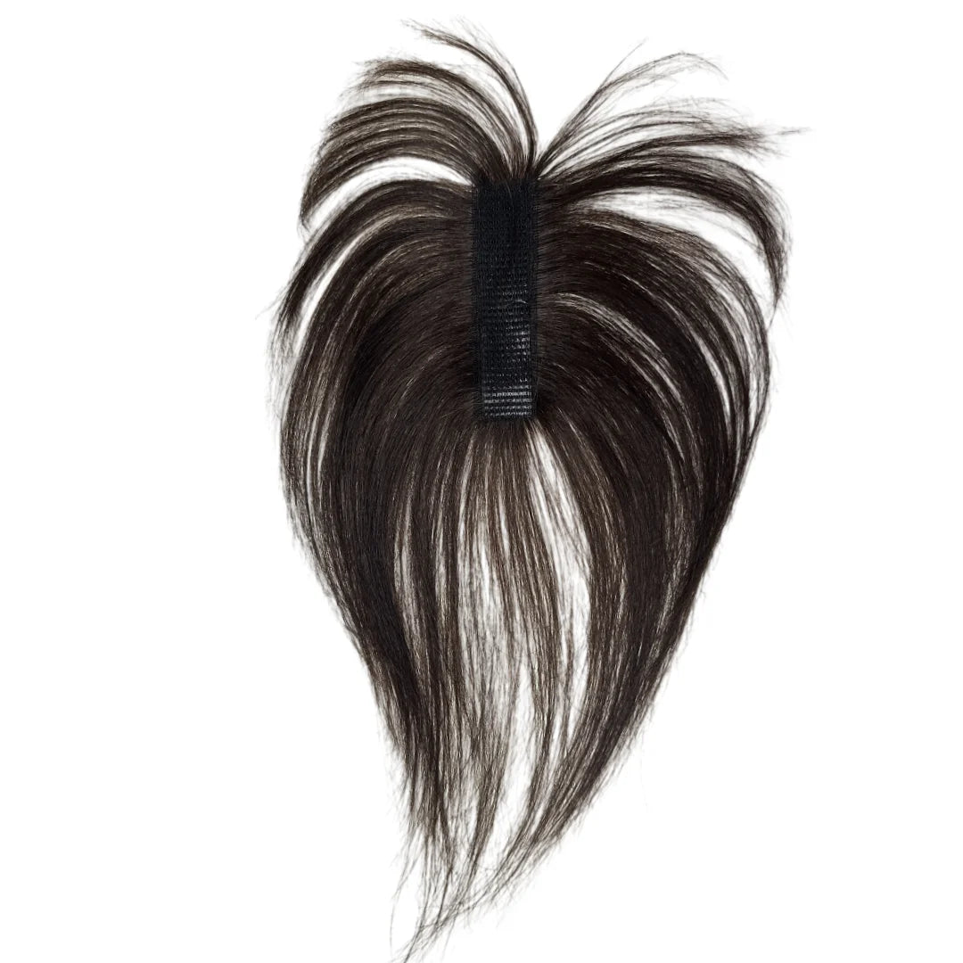 Clip-Free Human Hair Topper with Fringe – Invisible Lace Hair Piece