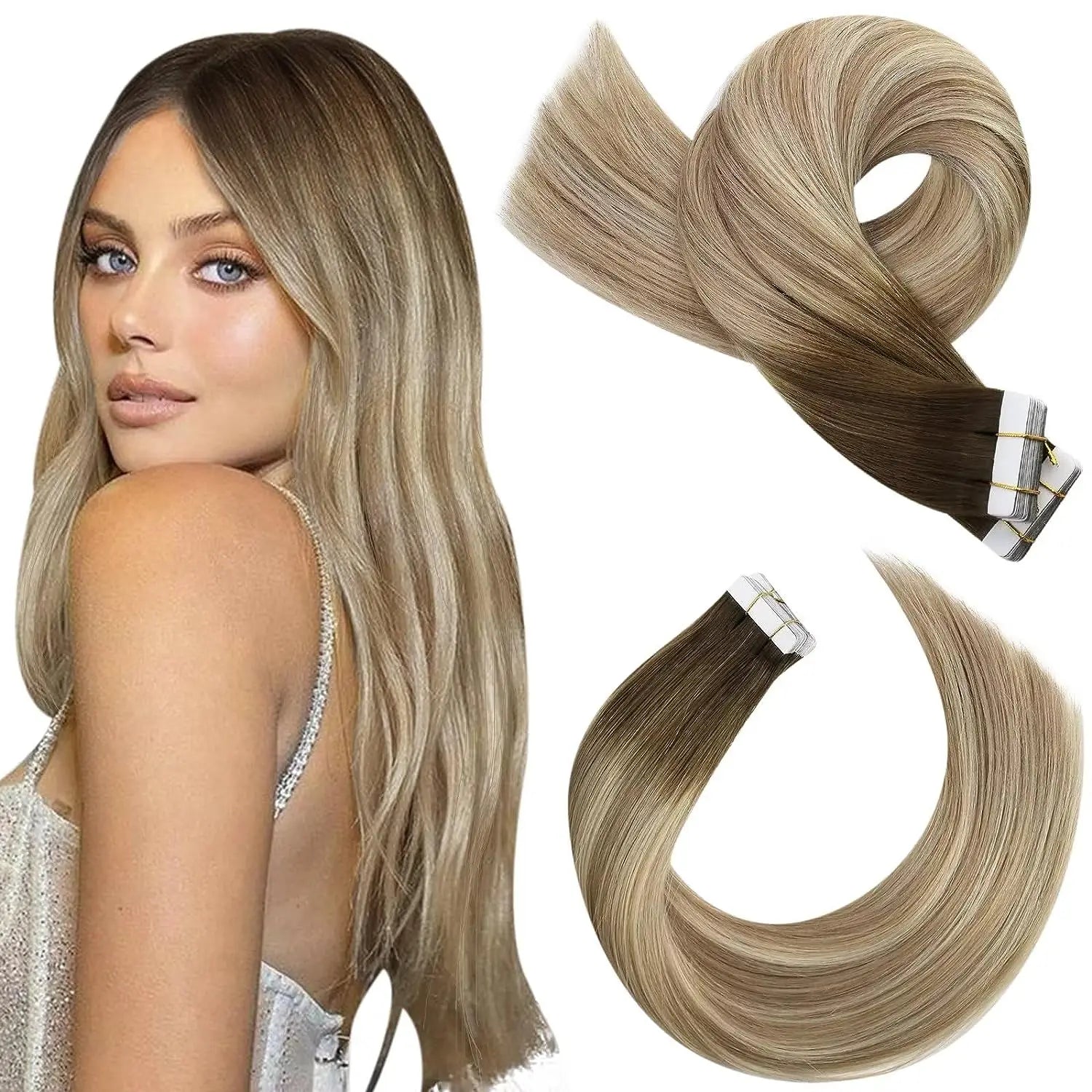 Premium Remy Human Hair Tape-In Extensions – 20 Pieces