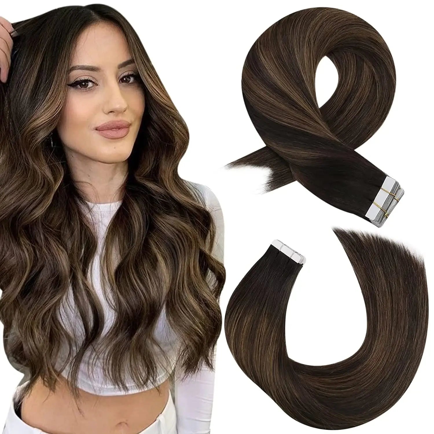 Premium Remy Human Hair Tape-In Extensions – 40 Pieces