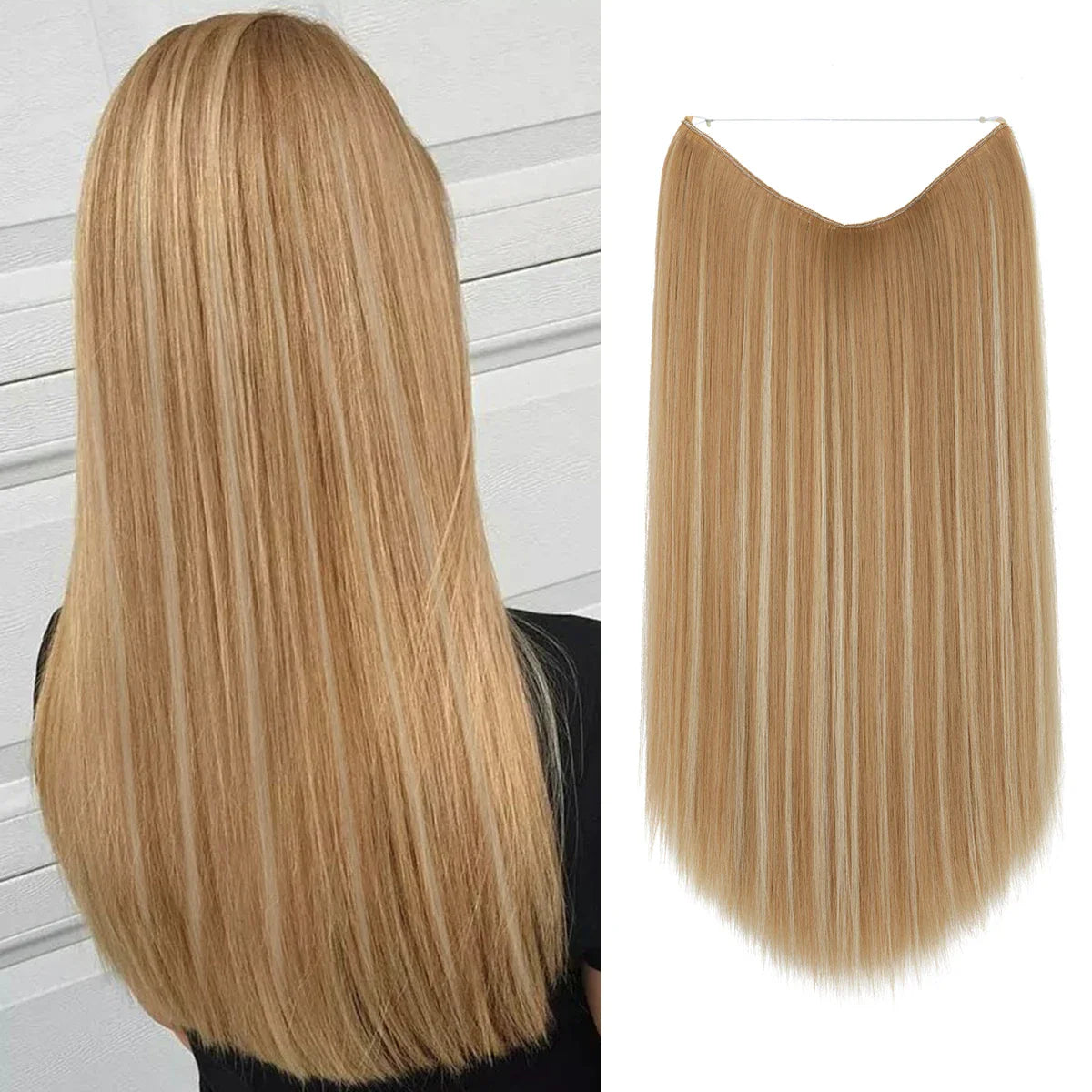 Silkara™ Secret Halo Hair Extensions 18, 22 Inches (Straight-No Clip)