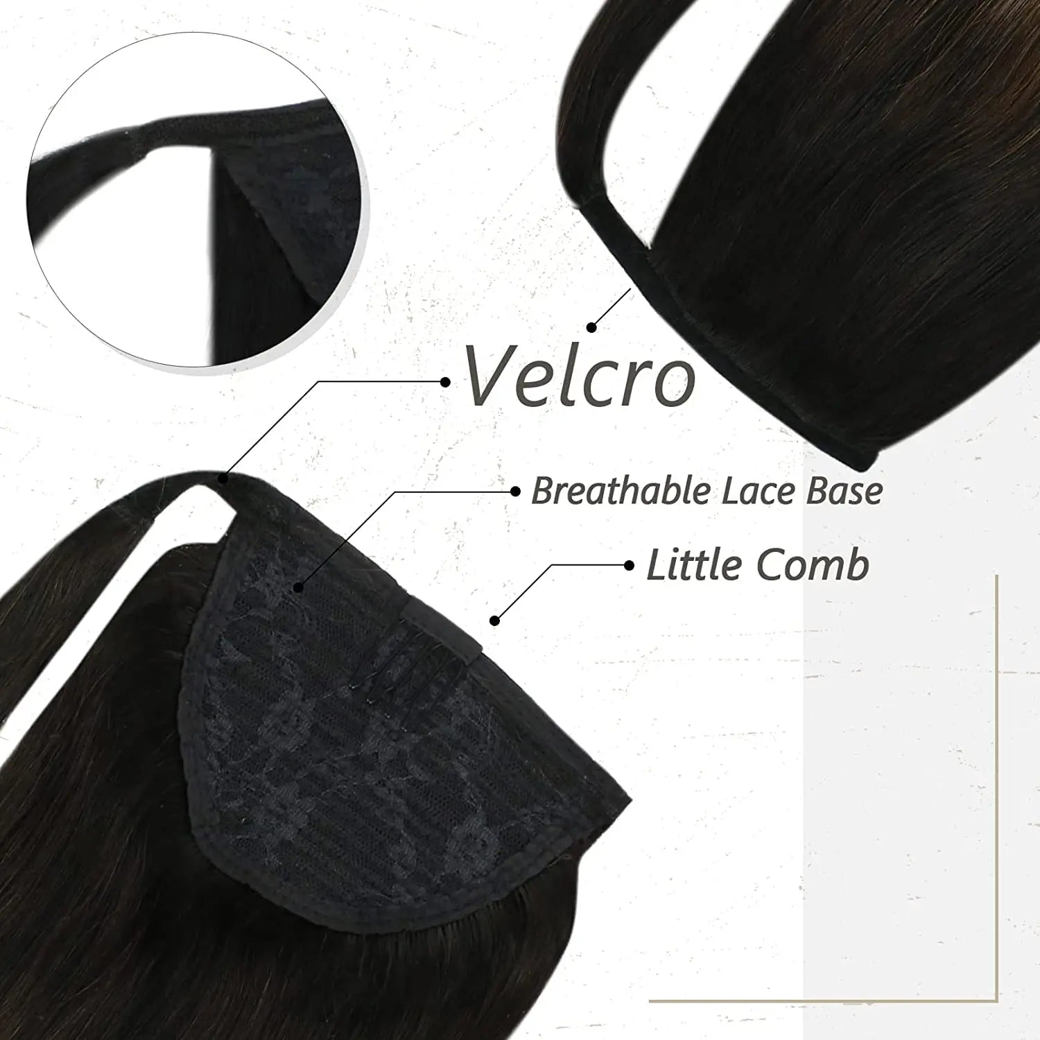 Human Hair Ponytail Extension – Straight Remy Wrap-Around Clip-In Ponytail 80g
