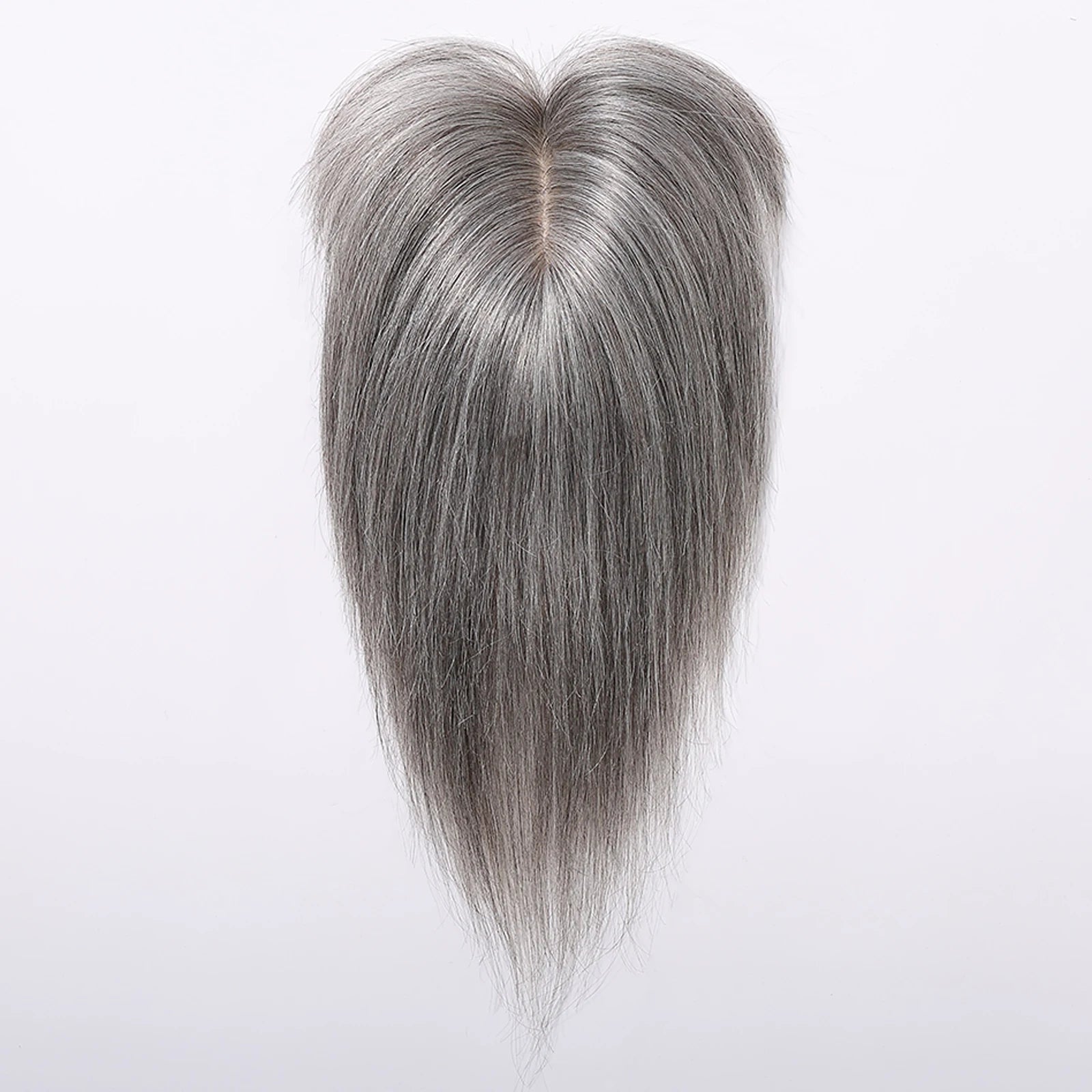 10” Human Hair Topper with Thick Bangs – 360° Clip-In Silk Base Topper for Women
