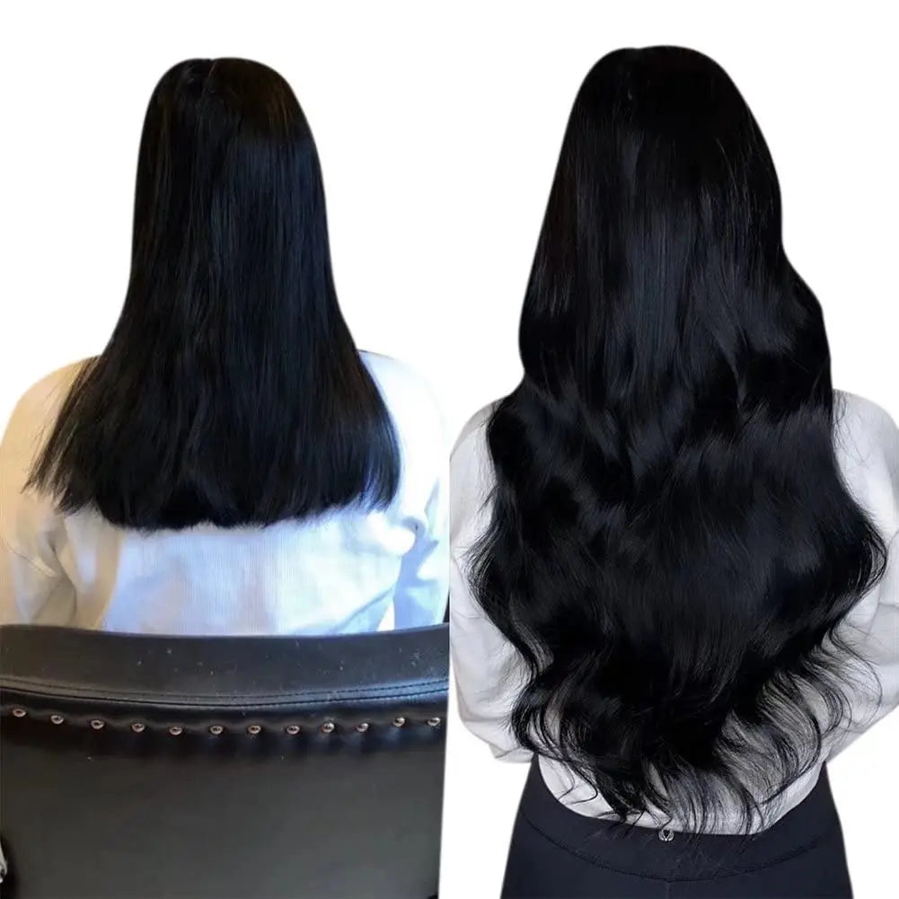 7-Piece Clip-In Human Hair Extensions – 16–24” Straight Remy Hair (105g)