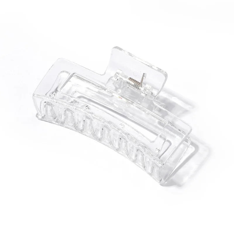 Korean Coffee Beige Acrylic Hair Claw Clip – Large Geometric Hairpin for Women | Silkara™ Accessories