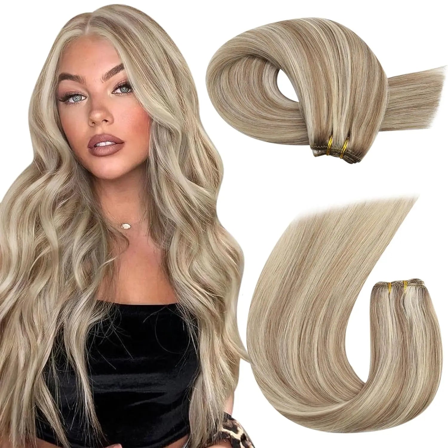 Machine Weft Human Hair Extensions – Straight Remy Hair Weaving Bundles 100g