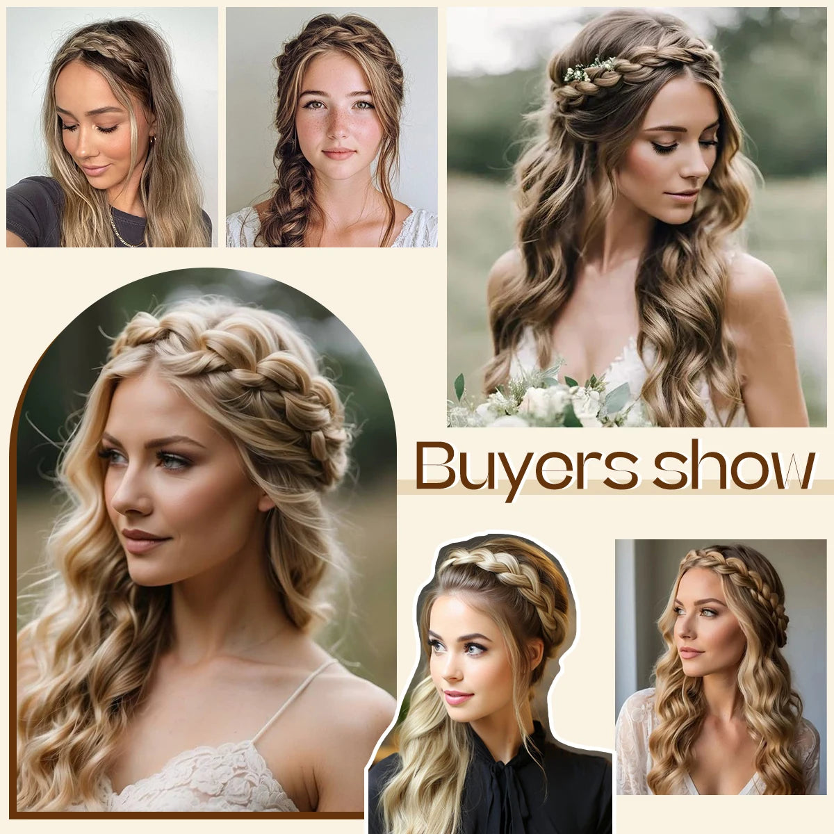 Bohemian Braided Headband – Synthetic Braided Hair Band for Women | Natural Look Hair Accessory