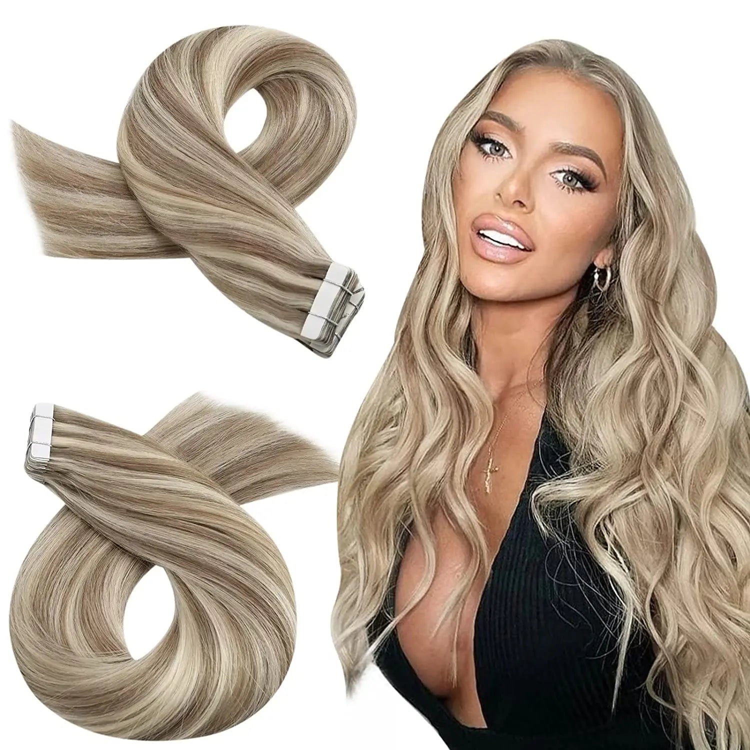 Premium Remy Human Hair Tape-In Extensions – 20 Pieces
