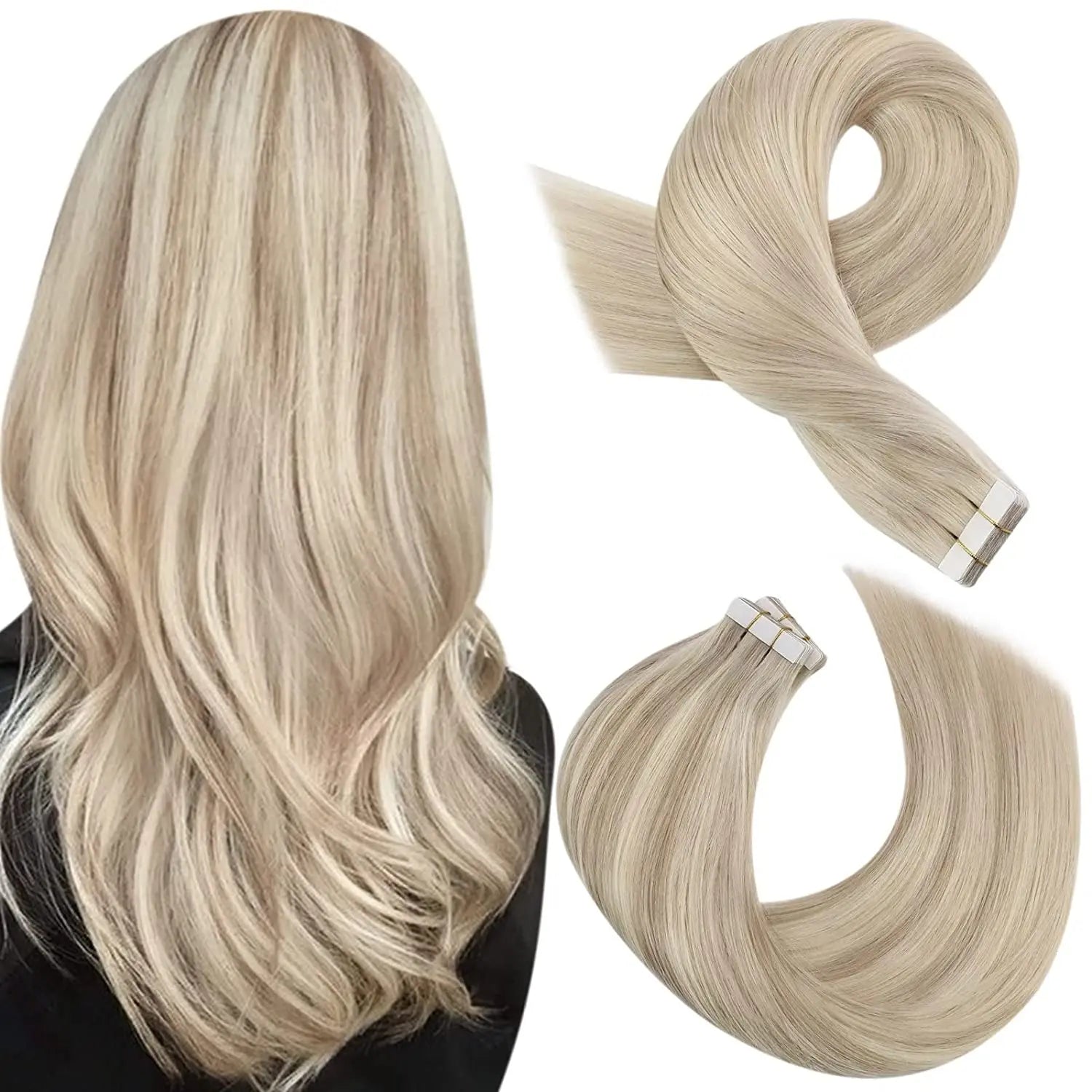 Premium Remy Human Hair Tape-In Extensions – 40 Pieces