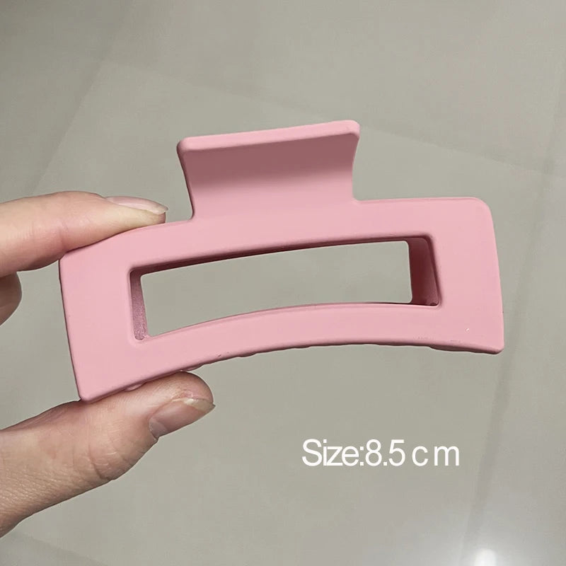 Korean Coffee Beige Acrylic Hair Claw Clip – Large Geometric Hairpin for Women | Silkara™ Accessories