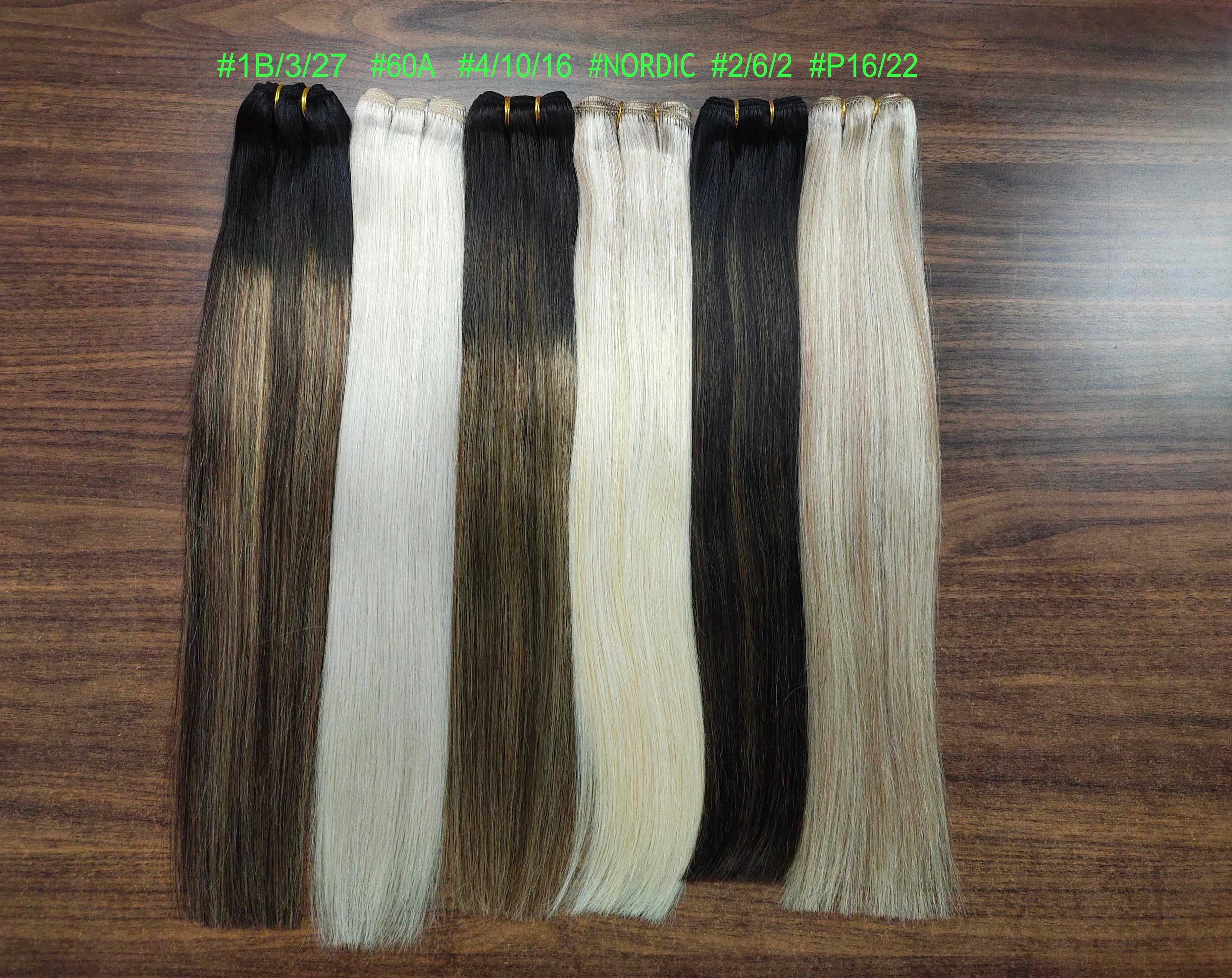 Machine Weft Human Hair Extensions – Straight Remy Hair Weaving Bundles 100g
