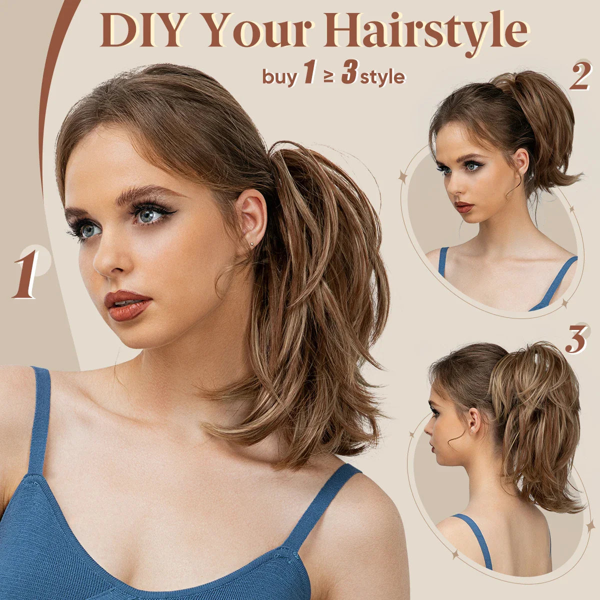 Silkara™  Claw Clip In Ponytail Hair Extensions