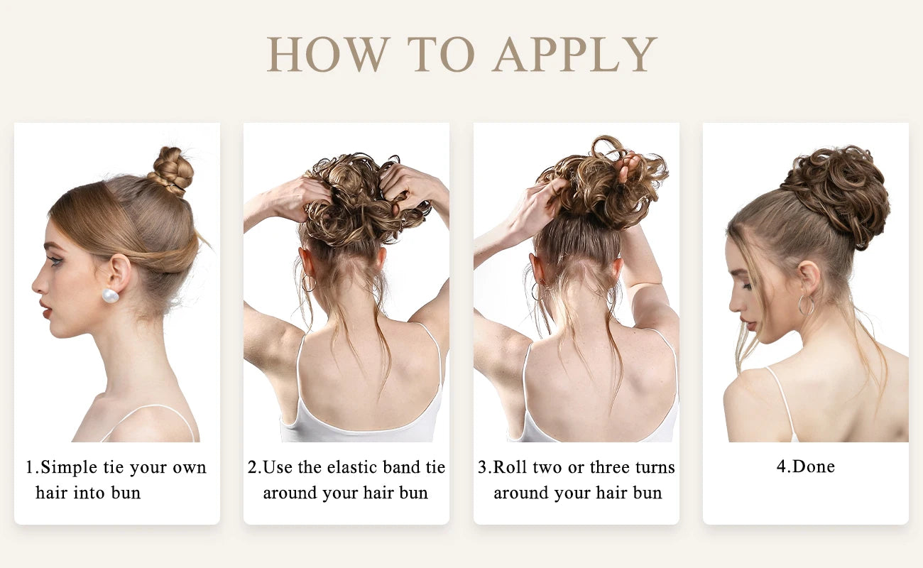 Messy Bun Hair Piece – Curly Chignon Scrunchie Hair Extension for Women